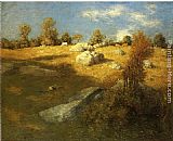 Julian Alden Weir Paintings - Upland Pasture by Julian Alden Weir